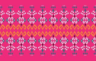 hermoso arte abstracto étnico. patrón sin costuras ikat en tribal, bordado popular, estilo mexicano. impresión de ornamento de arte geométrico azteca. diseño para alfombras, papel tapiz, ropa, envoltura, tela. vector