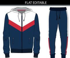 colorblock hoodie y jogger set archivo vectorial vector