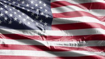 United States textile flag waving on the wind loop. United States banner swaying on the breeze. Fabric textile tissue. Full filling background. 10 seconds loop. video