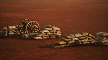 gun behind sandbags during the U.S. Civil War video