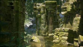 ruinas de piedra en un bosque, antiguo castillo abandonado video
