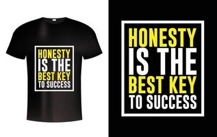 la honestidad es la plantilla gratuita de camiseta de éxito clave besy vector