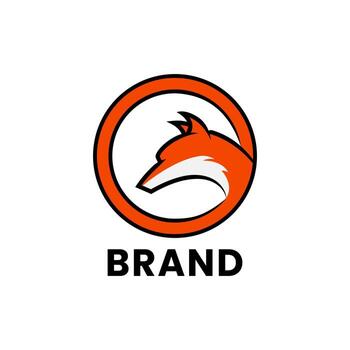 logo template with the shape of a fox's head inside a circle. vector