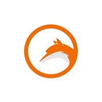 logo template with the shape of a fox's head inside a circle. vector