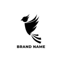 plantilla de logotipo con forma de pájaro volando de lado vector