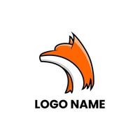 logo template with the shape of a fox's head facing side vector