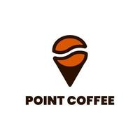 cafe logo template with a combination of point and coffee beans vector