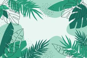 fondo de hojas tropicales dibujadas a mano vector