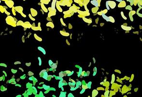 Fondo de vector verde oscuro, amarillo con formas abstractas.