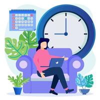 Illustration vector graphic cartoon character of Time management and scene schedule planning