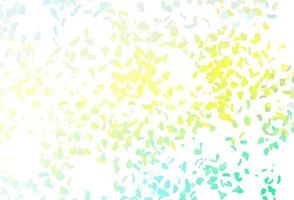 Light green, yellow vector backdrop with abstract shapes.