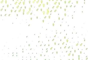 Light green vector background with gender symbols.