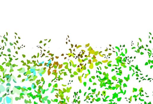 patrón de vector verde claro, amarillo con formas caóticas.