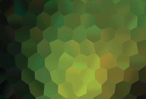 Dark Green, Yellow vector pattern with colorful hexagons.