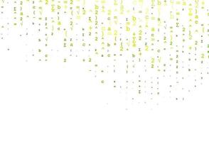 Light Green, Yellow vector pattern with arithmetic signs.