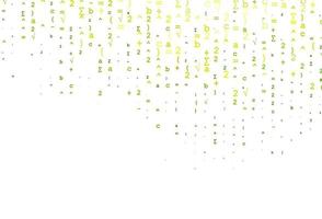 Light Green, Yellow vector pattern with arithmetic signs.