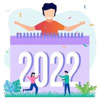 Illustration vector graphic cartoon character of 2022