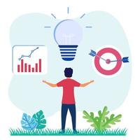 Illustration vector graphic cartoon character of Business info strategy mapping