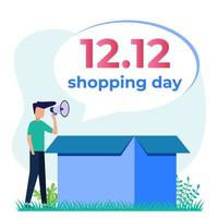 Illustration vector graphic cartoon character of shopping day 12.12