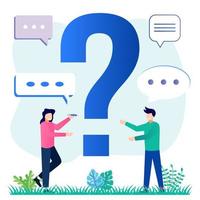 Illustration vector graphic cartoon character of question and answer