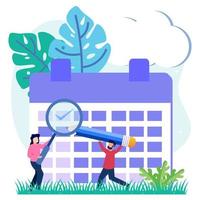 Illustration vector graphic cartoon character of Time management and scene schedule planning