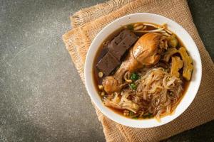 Stewed Chicken Noodle Soup Bowl photo