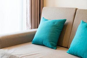 comfortable pillows decoration on sofa photo