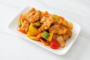 Stir fried sweet and sour sauce with pork photo