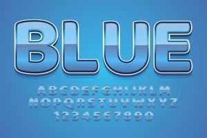 decorative blue Font and Alphabet vector