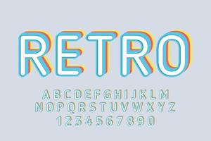 fuente retro decorativa y vector alfabético