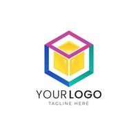 Colorful abstract gradient logo template vector