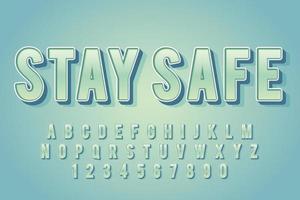 decorative stay safe Font and Alphabet vector