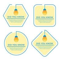 set of did you know label information badge vector