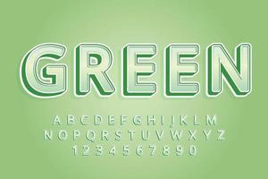 decorative green Font and Alphabet vector