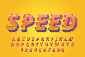 decorative speed Font and Alphabet vector