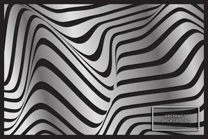 Warped monochrome waving lines abstract background Vector