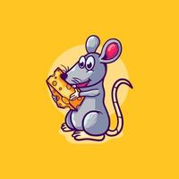 Mouse and Cheese Cartoon vector
