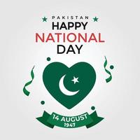 feliz día nacional con la bandera de pakistán vector