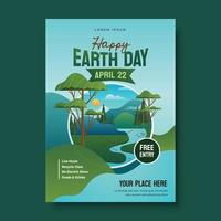 Earth Day Poster Concept vector