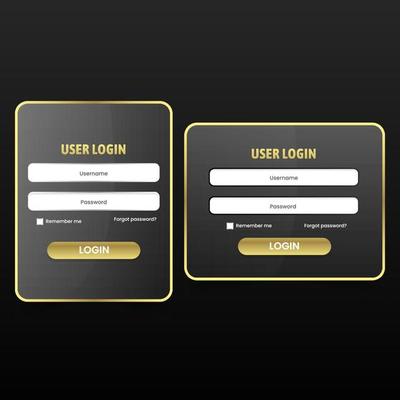 User log in form for website or social media vector