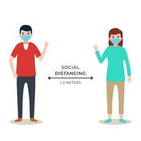 social distancing people during covid 19 vector