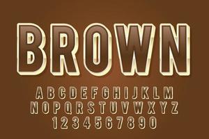 decorative brown Font and Alphabet vector