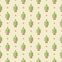 pixel pine tree seamless pattern background design vector