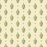 pixel pine tree seamless pattern background design vector