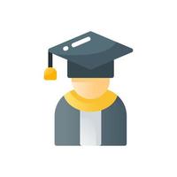 graduation flat gradient style icon. vector illustration for graphic design, website, app