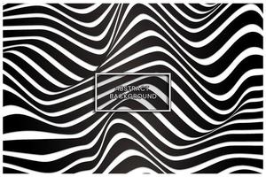 Warped monochrome waving lines abstract background Vector