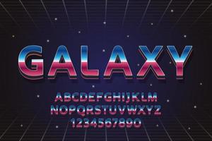 fuente decorativa galaxy y vector alfabético