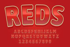 decorative reds Font and Alphabet vector