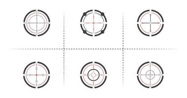 Set of target and aim, targeting and aiming. Creative vector illustration of crosshairs icon set isolated on white background.