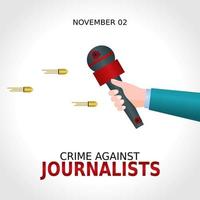 crimen contra el día del periodista ilustración vectorial vector